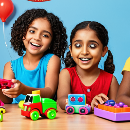 Home 23 A vibrant and engaging digital marketing campaign ad for Sophie Ruby toys, showcasing a diverse group of children happily playing with educational and tech-integrated toys. The ad should highlight the benefits of the toys in a Bengali cultural context, emphasizing learning and fun. Include Sophie Ruby logo and social media handles.