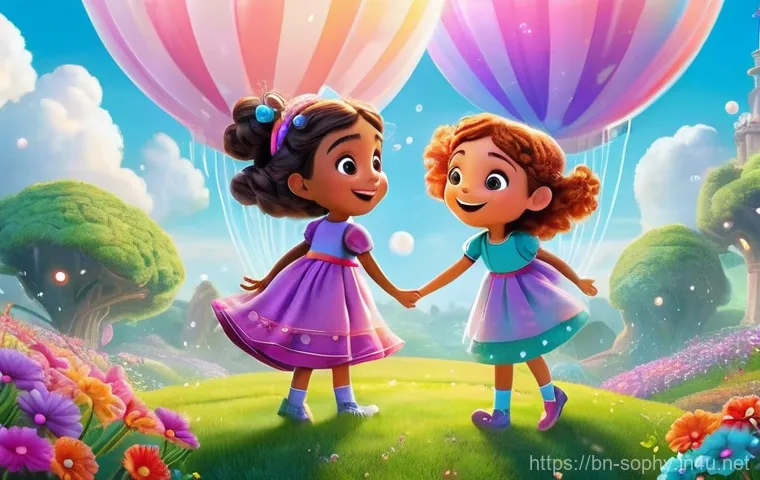 소피루비 특별 편성 에피소드 - **"Magic of Discovery"**
A vibrant and whimsical scene featuring two cheerful cartoon children, ...