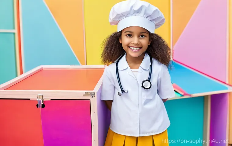 소피루비의 에피소드 스토리 심층 분석 - **Prompt:** A vibrant and cheerful young girl, Ruby, standing beside her large, colorful "Magic Box....