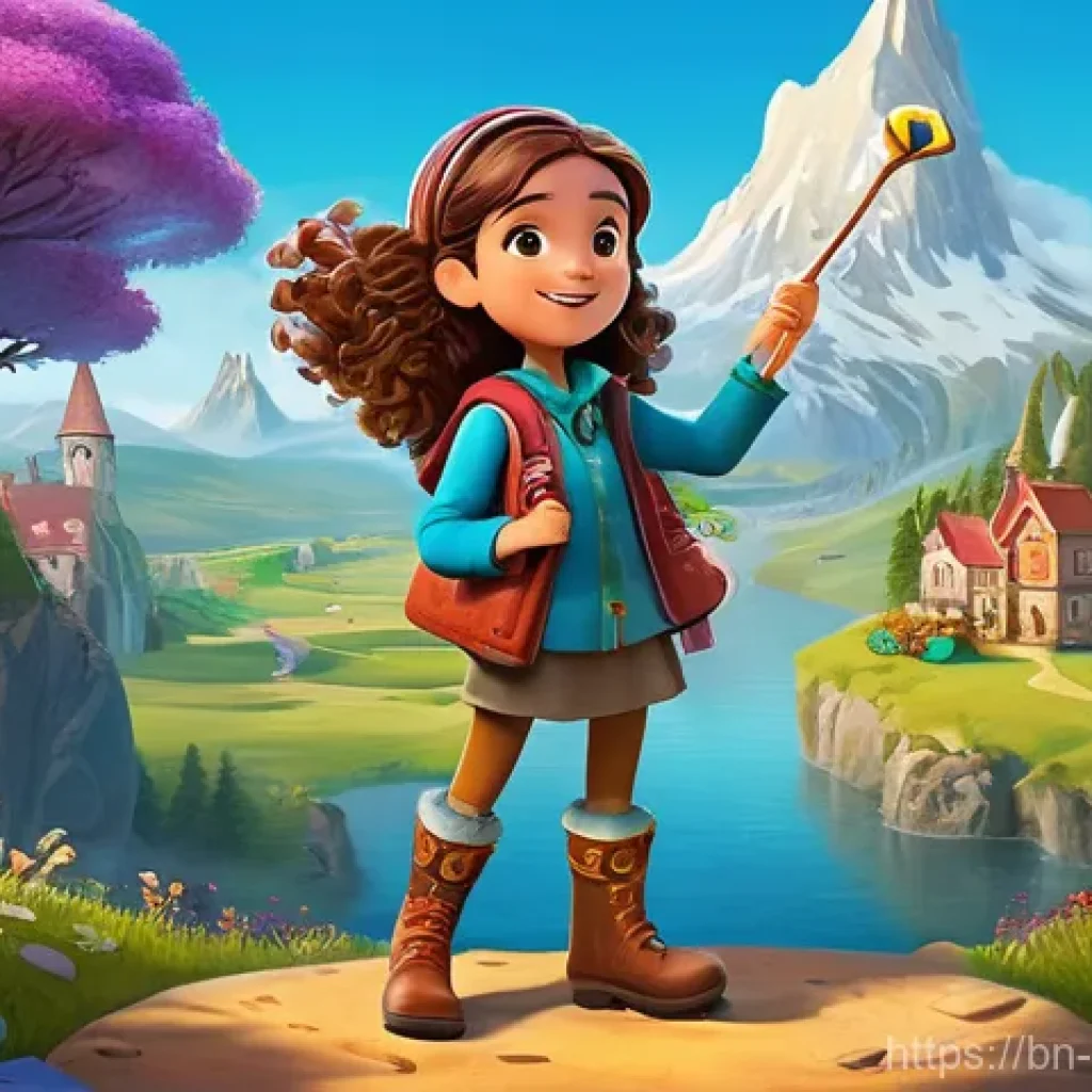 소피루비 콘텐츠 인기 비결 - **Prompt:** A dynamic and colorful scene featuring Sophy Ruby in a vibrant, modest adventurer's outf...