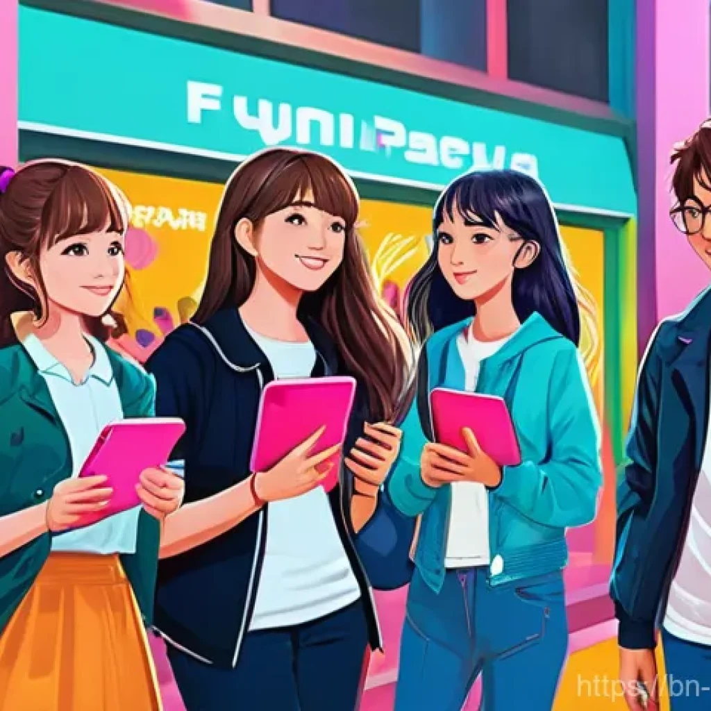 소피루비 팬 커뮤니티의 이벤트 - **Vibrant Fan Art Gallery Opening:** A bustling, brightly lit digital art gallery where a diverse gr...
